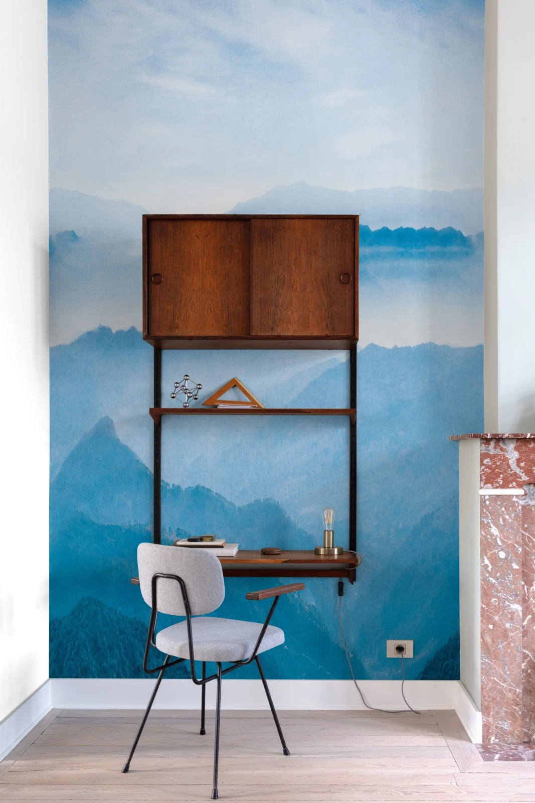 Digitaldruck Landschaft Berge Blau Weiß Petrol ML1101 – Bild 3