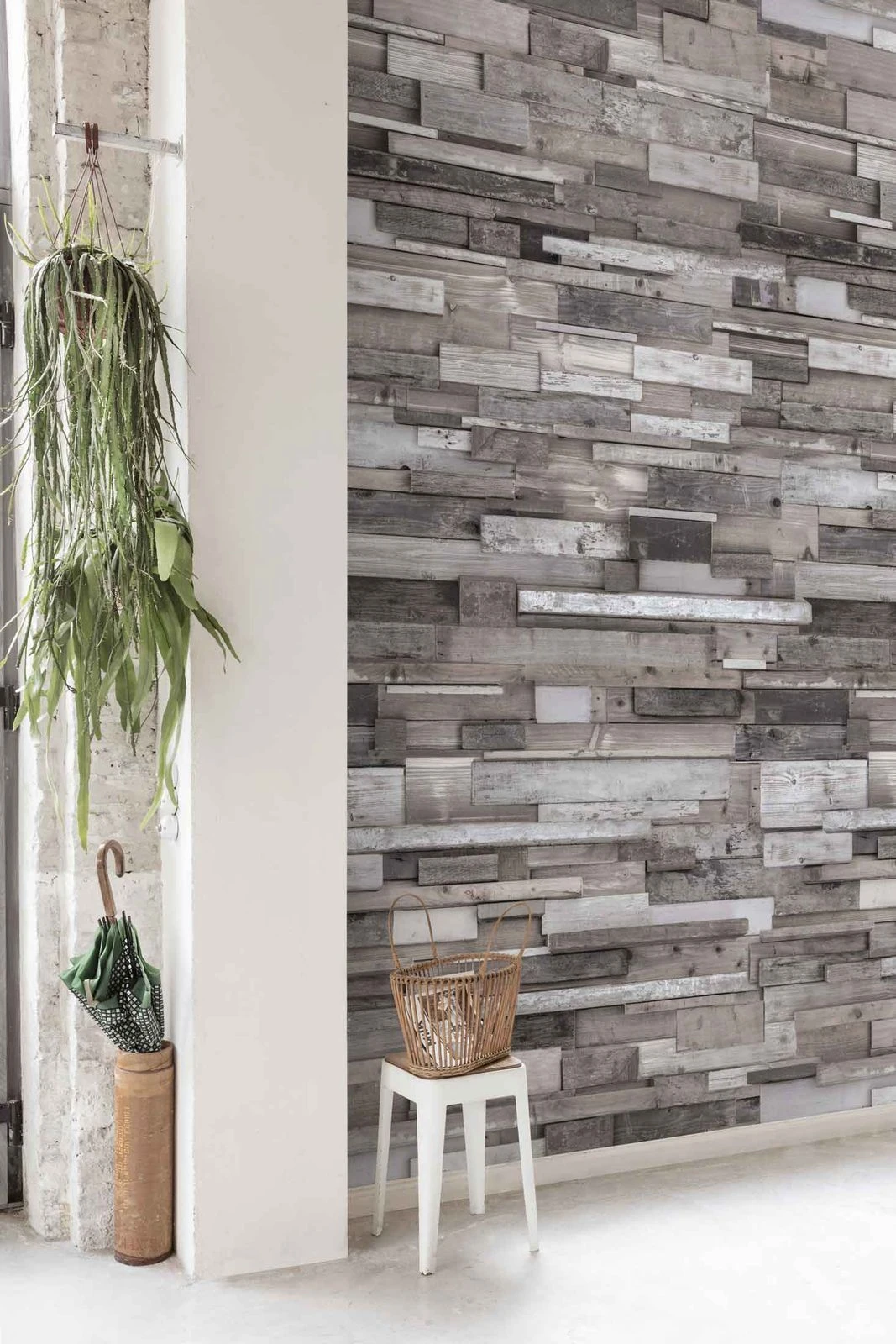 Digitaldruck Vlies-Fototapete 3D Holzwand Grau | EP6002