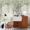 Digitaldruck Wald Landschaft Grün Beige Braun ML2801