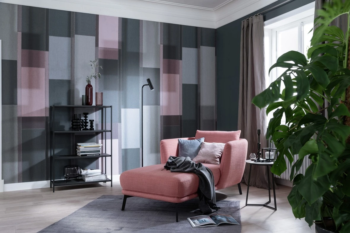 Fototapete Balken Grafisch Rosa Grün Blau 32753 – Bild 3