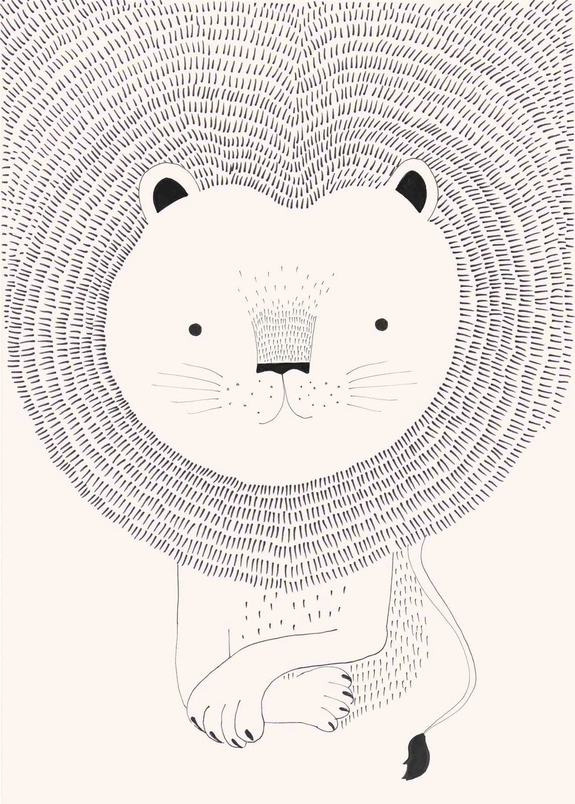 Fototapete Kinder Rasch Löwe Zeichnung Rosa 842272