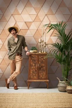 A.S. Creation Fototapeten 3D Dreiecke Holz Grafisch Braun 38288-1