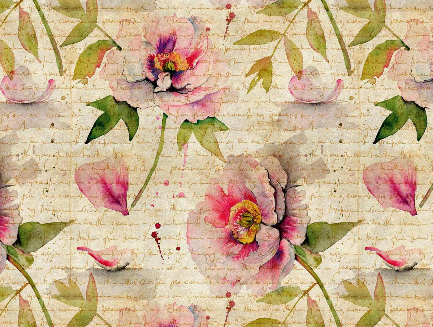 A.S. Creation Fototapeten Schrift Blumen Floral Beige Rosa 38276-1 – Bild 2
