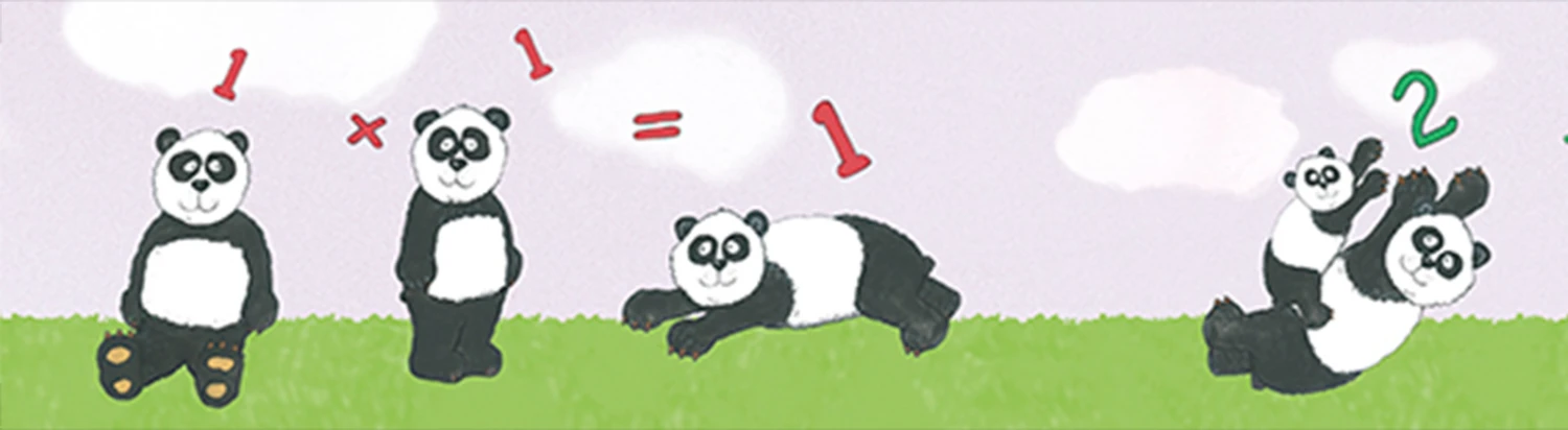 Kinderbordüre Panda Zahlen Rosa Grün Jonas Kötz 46518