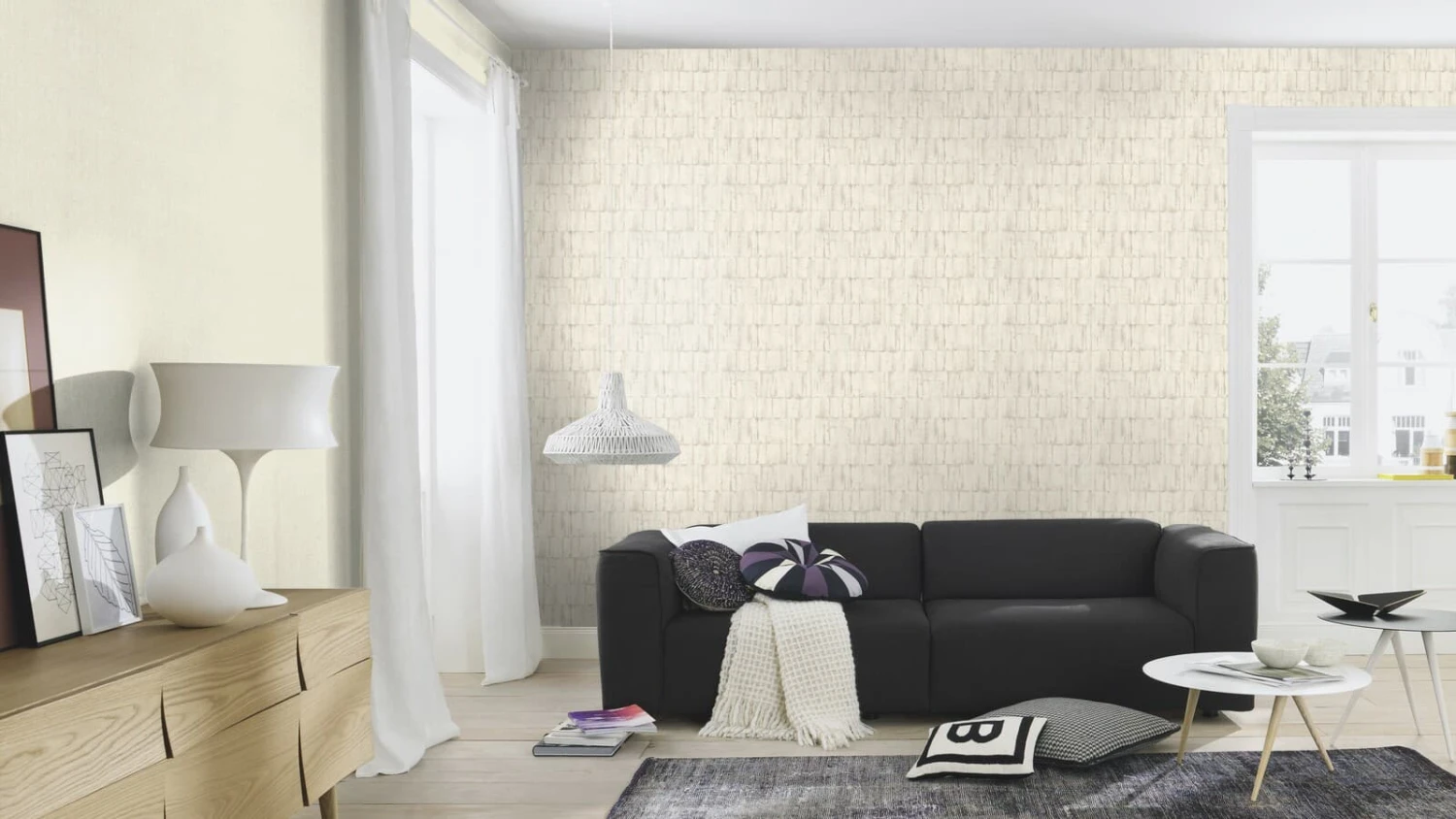 Tapete Barbara Home Collection Putzoptik Hellgrau – Bild 2