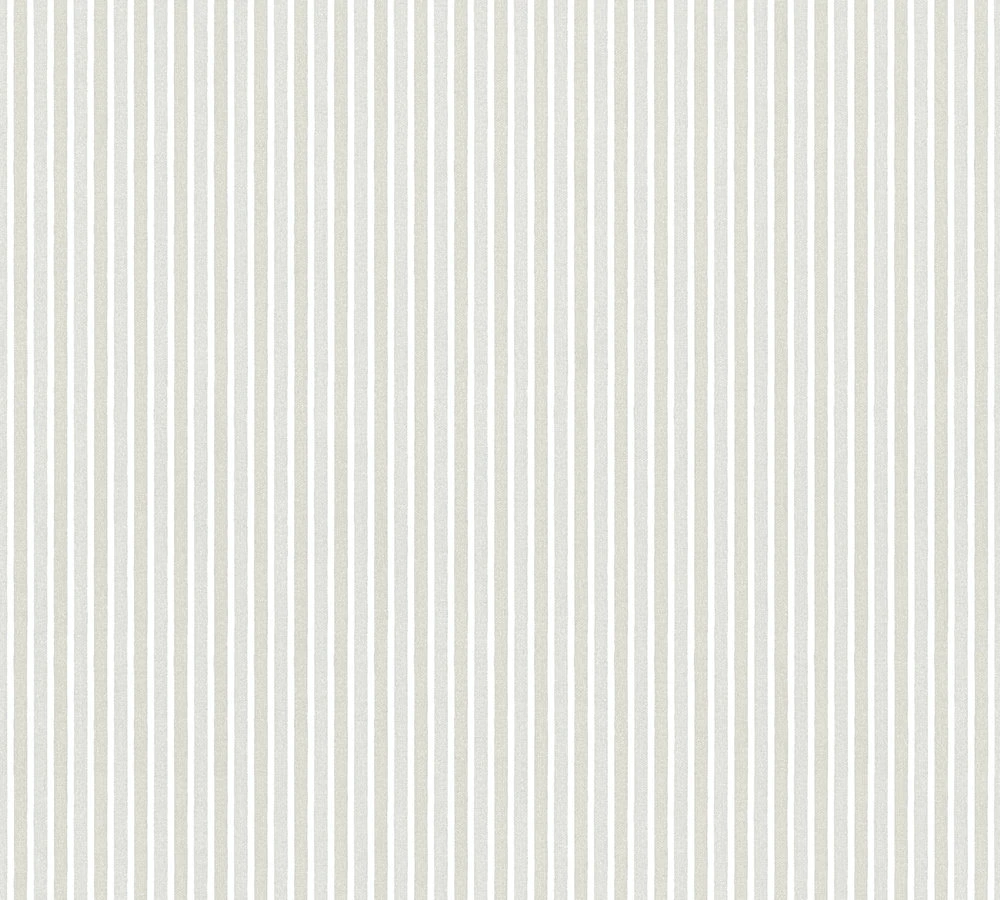 A.S. Creation Tapete Kinder Streifen Muster Weiß Silber Metallic 35565-2