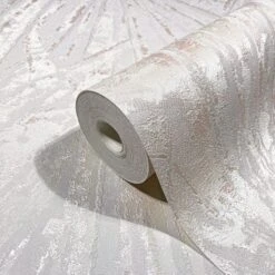 Papis Loveday Tapete 86715 Palmblätter Weiß Perlmutt