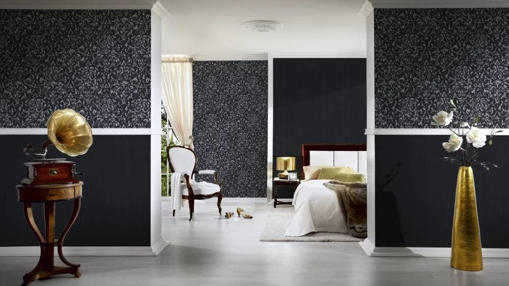 Tapete Textil Barock Schwarz Silber Architects Paper 30660-6 – Bild 2