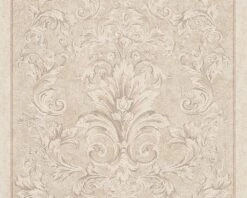 Tapete Vlies Barock Floral Silber Creme 96216-2