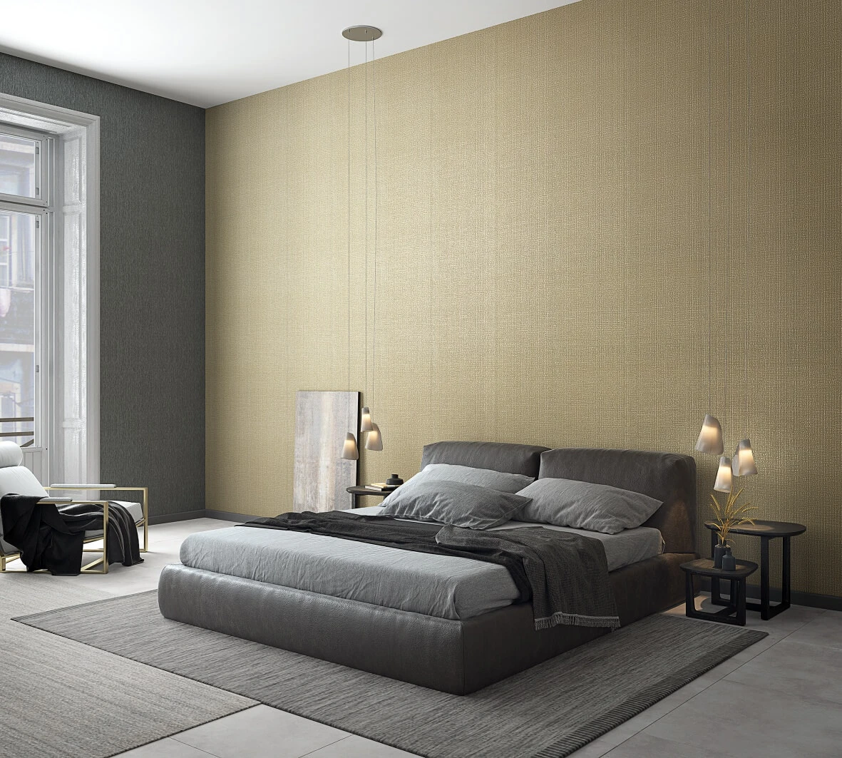 Tapete Vlies Bast-Struktur Metallic Gold 32809 – Bild 4