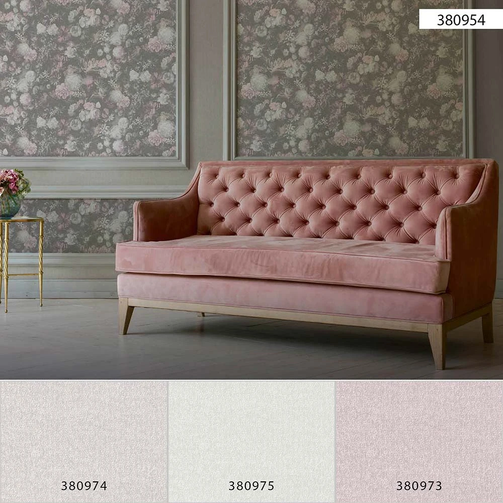 Tapete Vlies Blüten Blumen Floral Grau Rosa 38095-4 – Bild 5