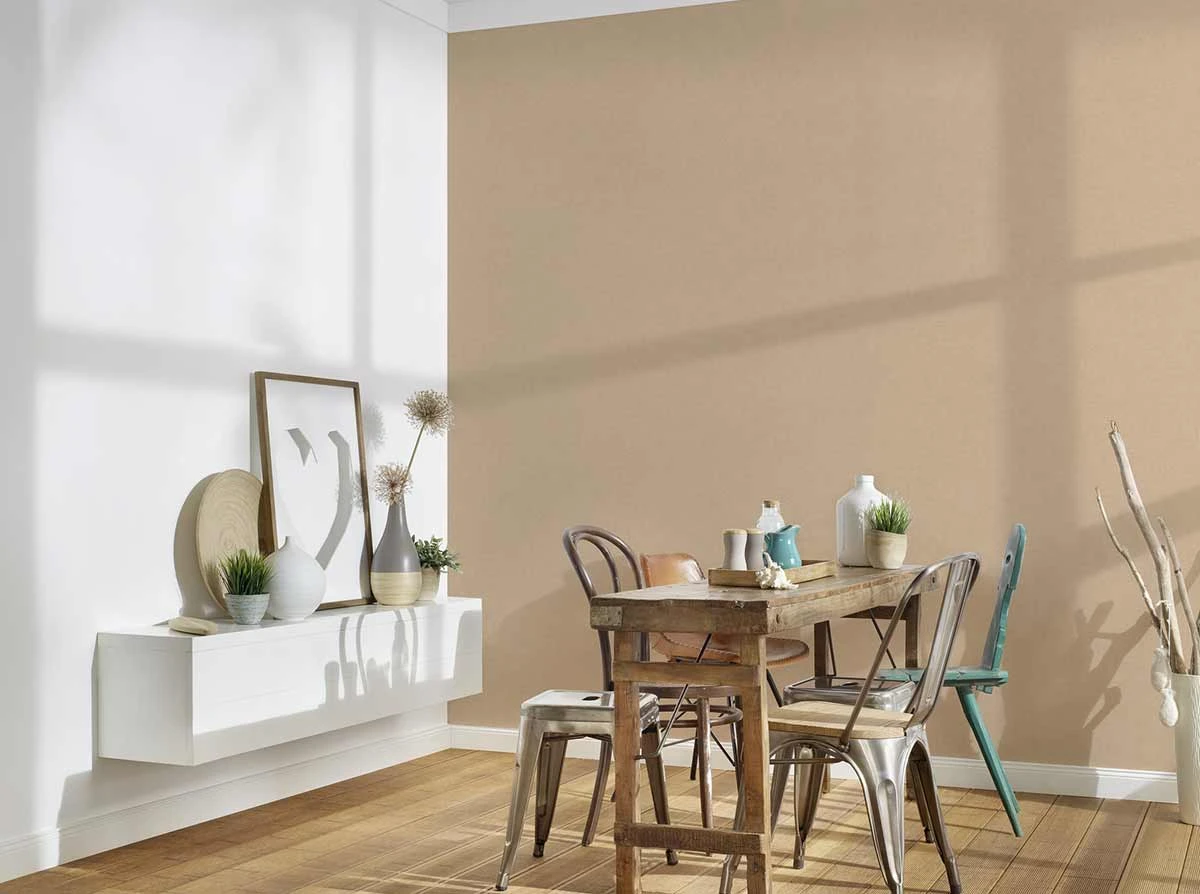 Tapete Vlies Einfarbig Struktur Beige Glitzer 38197-4 – Bild 5