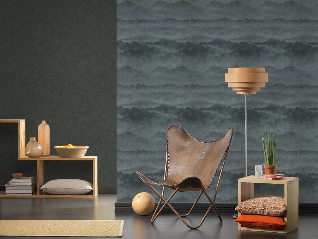 Tapete Vlies Einfarbig Vintage Anthrazit 36714-2 – Bild 3