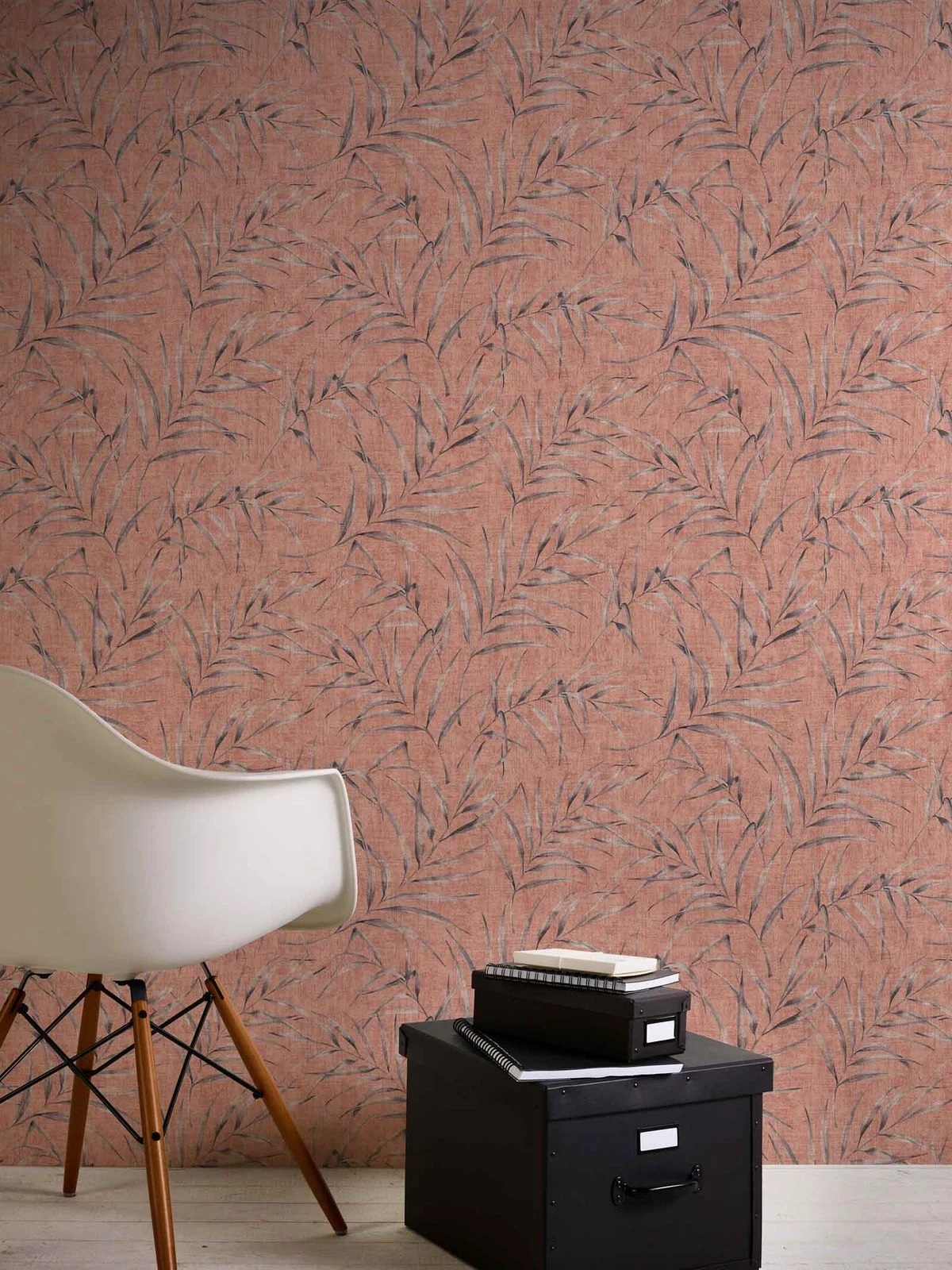 A.S. Creation Tapete Vlies Farn Blätter Lachs-rot Grau 37335-4 – Bild 5