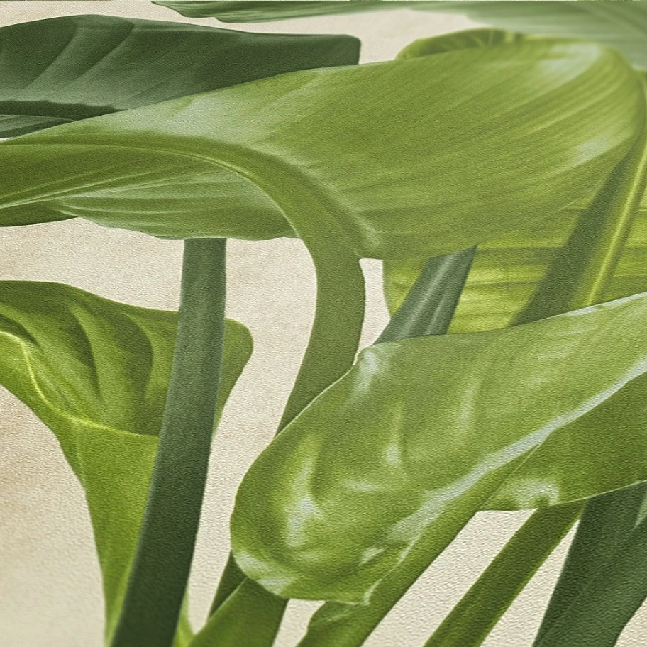 Tapete Vlies Floral Blätter Grün Creme 37862-3 – Bild 2