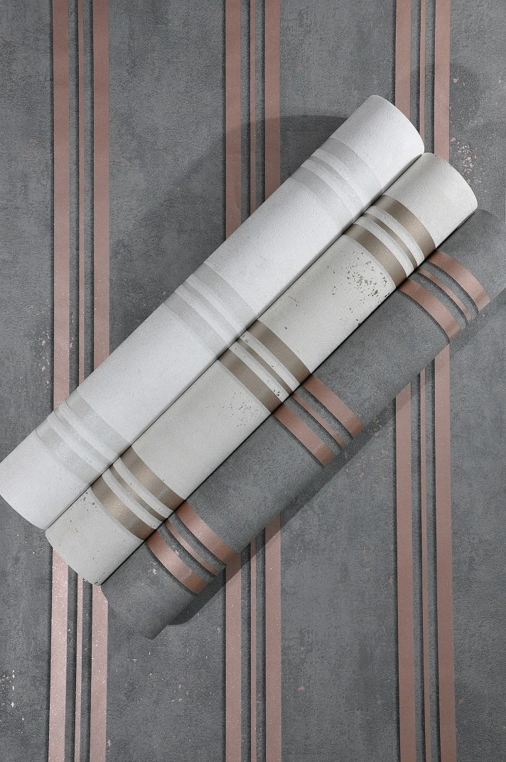 Tapete Vlies Gestreift Metallic Glitzer Greige 32636 – Bild 3