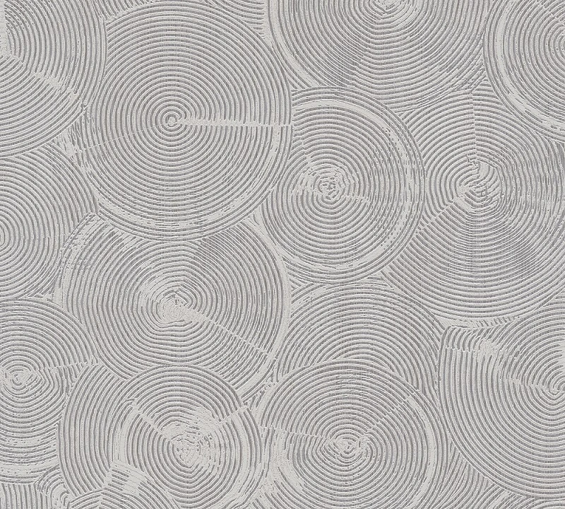 Tapete Vlies Grafisch Kreise Grau Metallic 37900-2