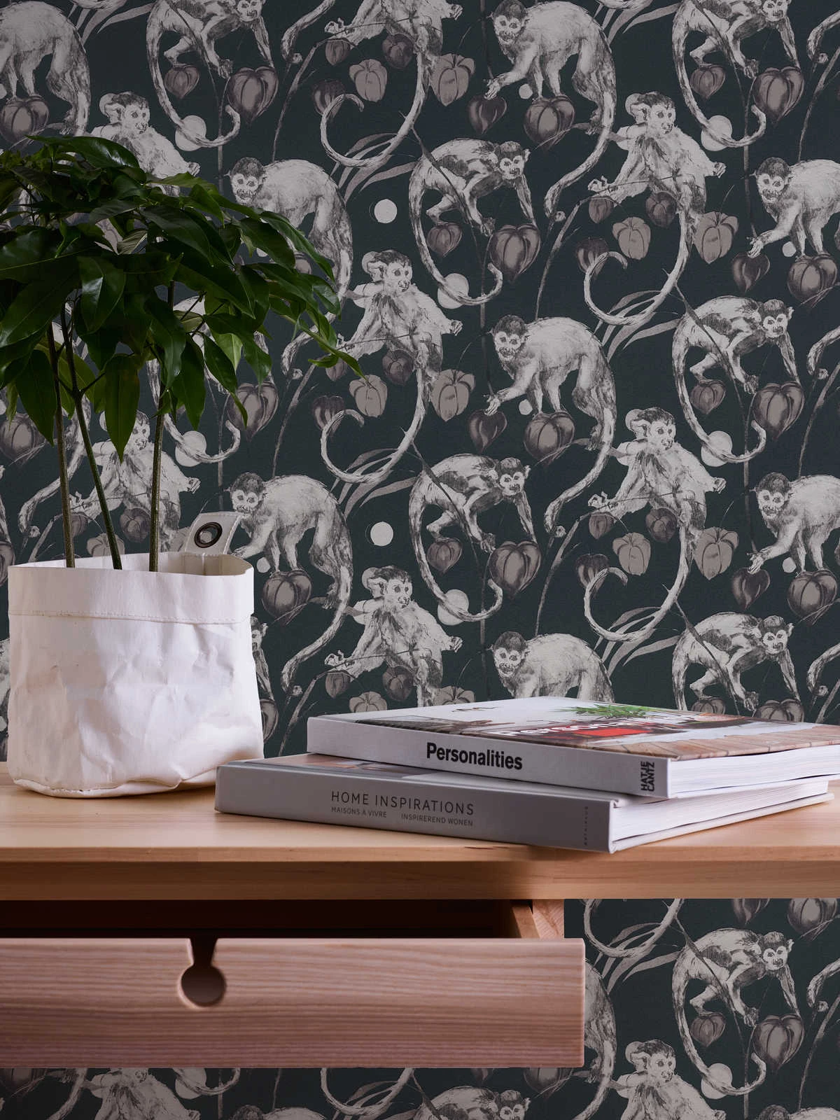 A.S. Creation Tapete Vlies Michalsky Dschungel Affen Schwarz 37982-2