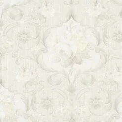 Tapete Vlies Ranken Blumen Creme Metallic Marburg 58264