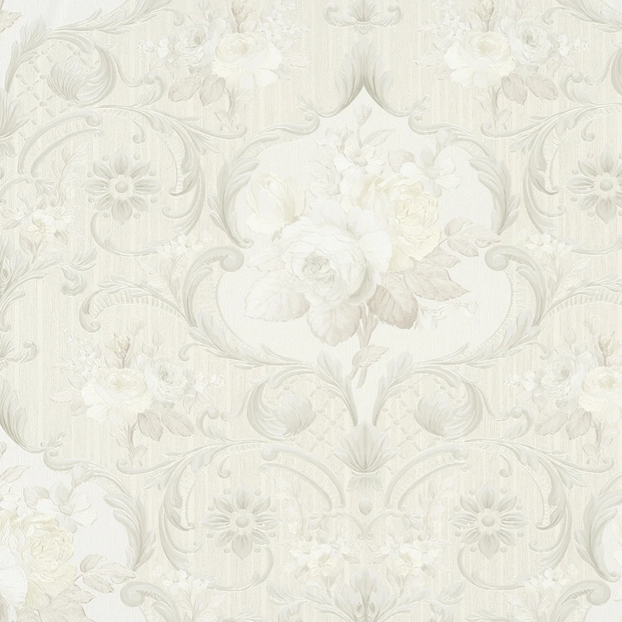 Tapete Vlies Ranken Blumen Creme Metallic Marburg 58264