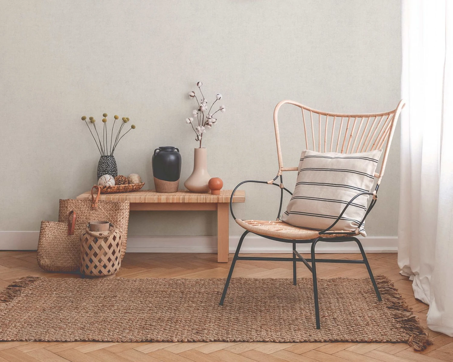 Tapete Vlies New Walls Einfarbig Creme 37395-2 – Bild 5