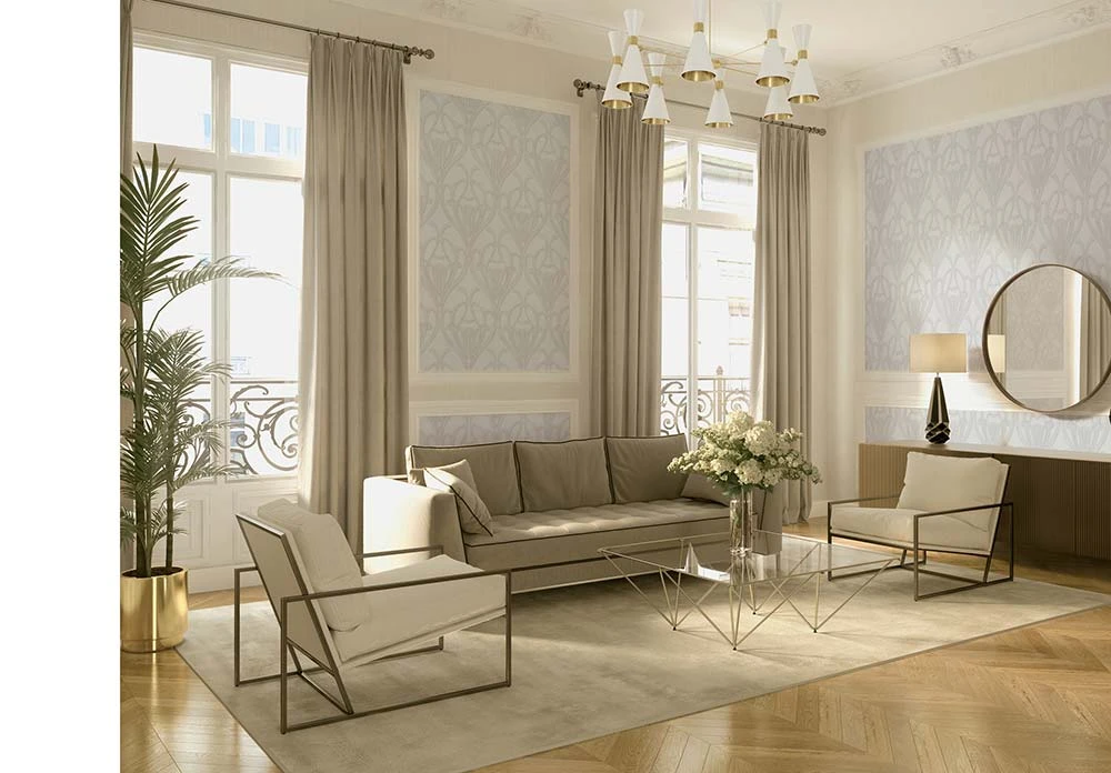 Tapete Vlies Ornamente Klassik Creme-weiß 38091-3 – Bild 4