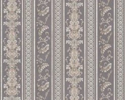 Tapete Vlies Ranken Streifen Silbergrau Glanz 33547-5