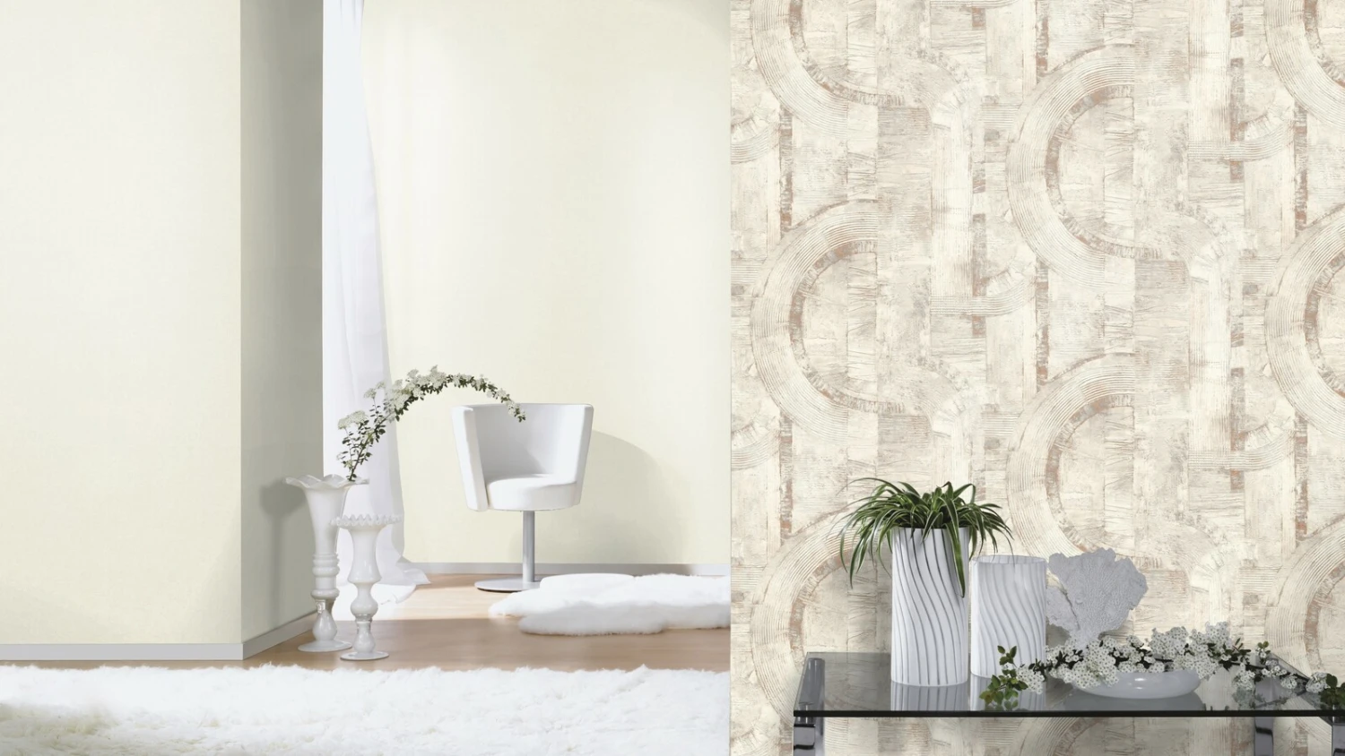 Tapete Vlies Rasch Einfarbig Struktur Grau-weiß 554410 – Bild 3