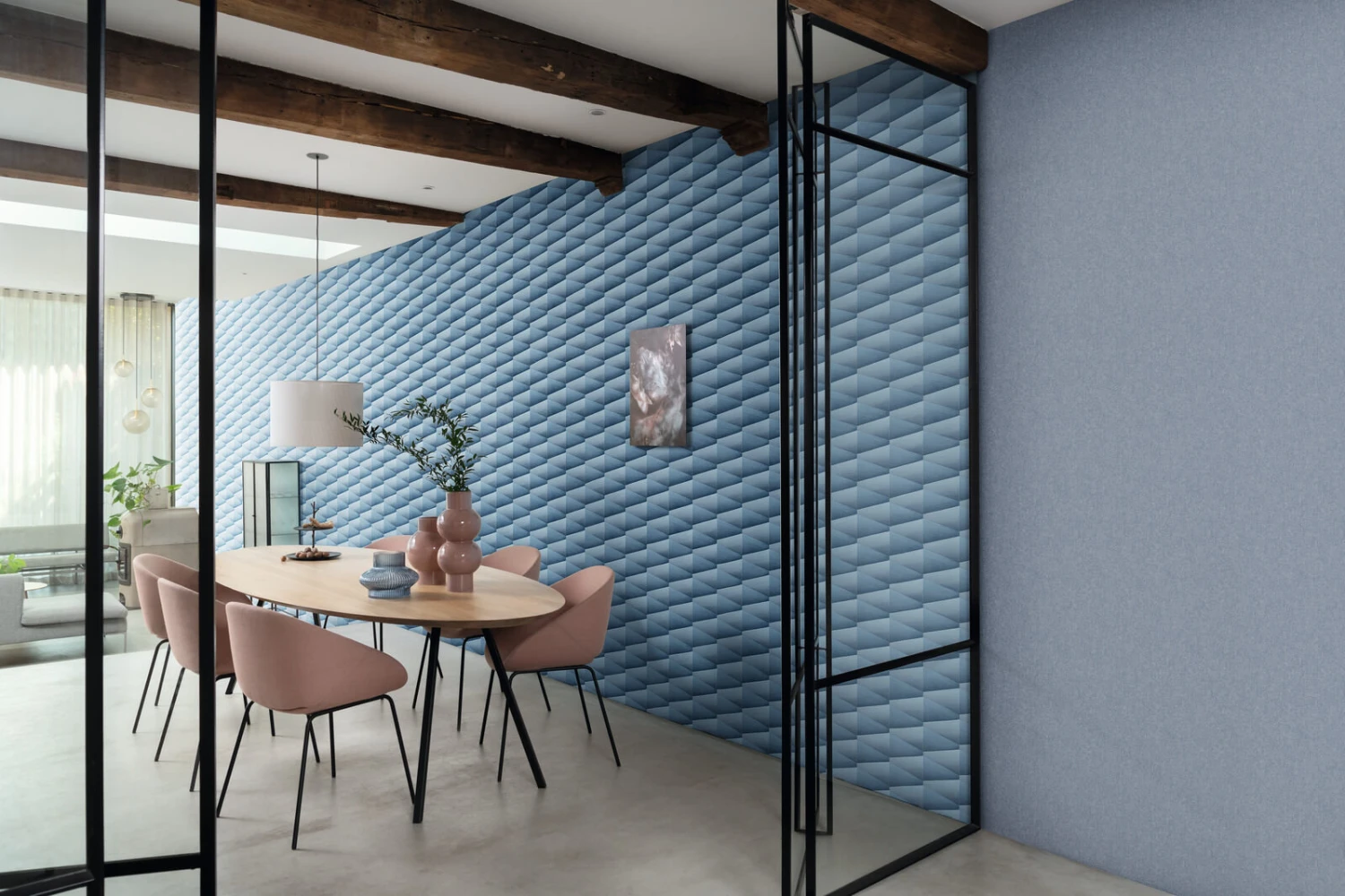 Tapete Vlies Rasch Einfarbig Struktur Hellblau 554465 – Bild 3