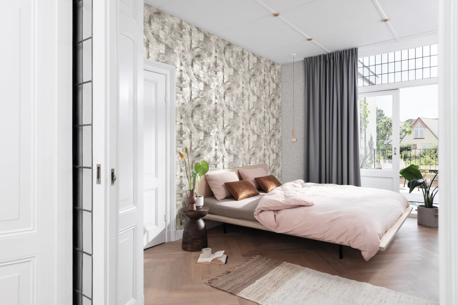 Tapete Vlies Rasch Halbkreise Grau Bronze 554779 – Bild 4