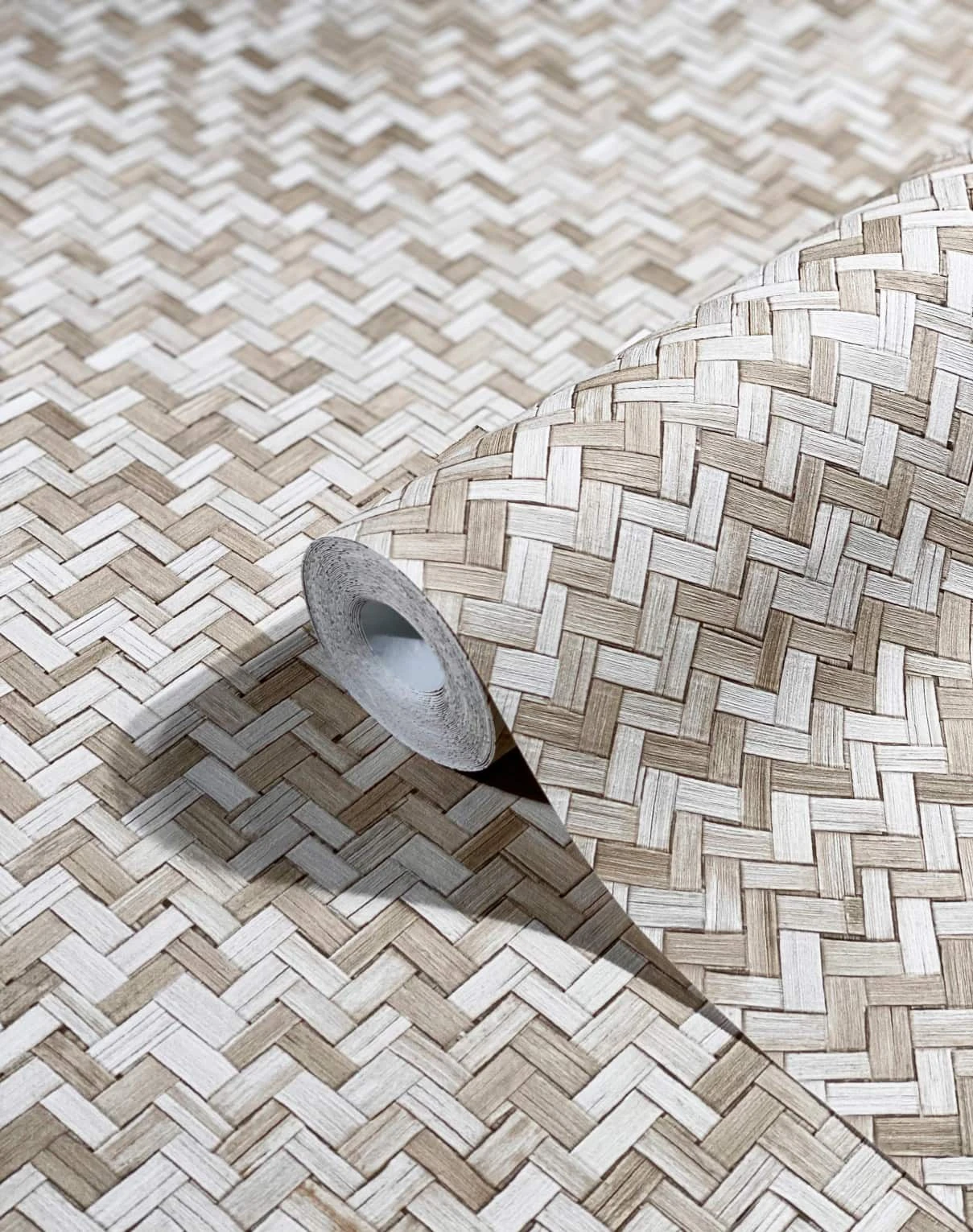 Tapete Vlies Rattan Bast Holz Beige Braun 33309 – Bild 4