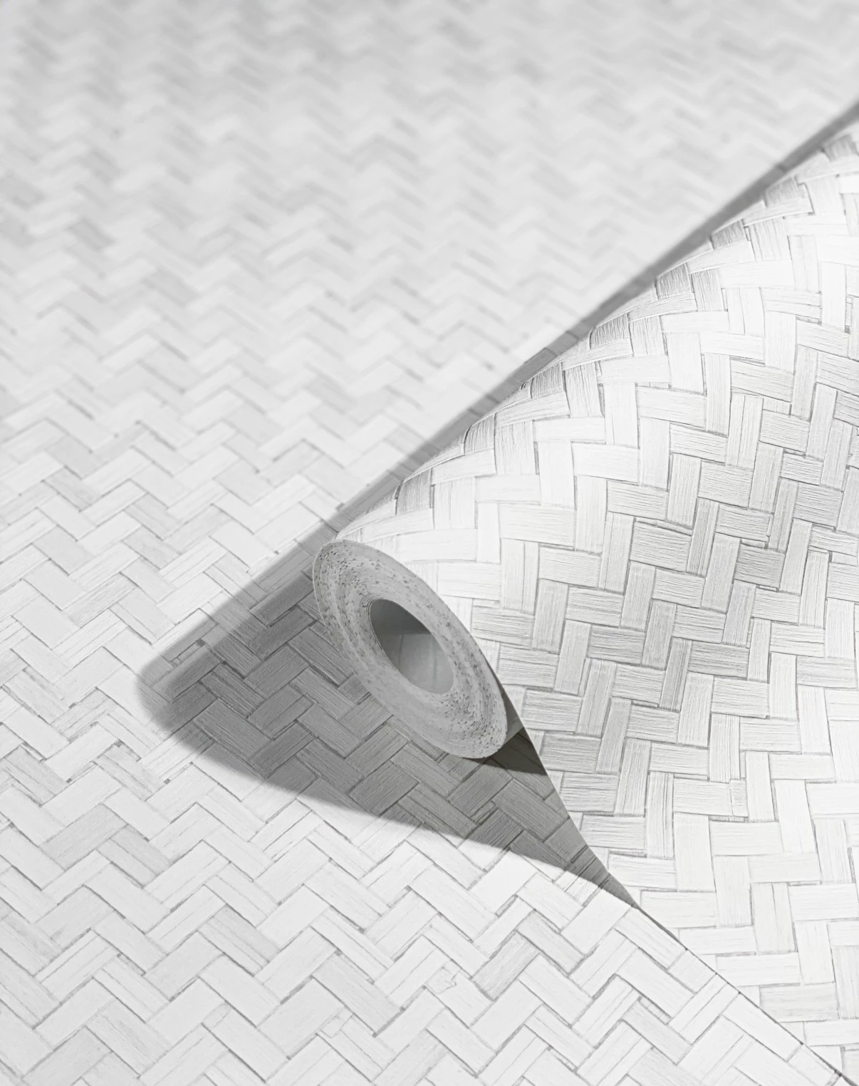 Tapete Vlies Rattan Bast Holz Weiss-grau 33315 – Bild 4