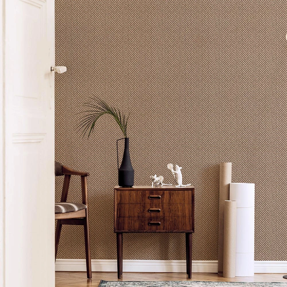 Tapete Vlies Rattan Holz Braun Anthrazit 10209-02