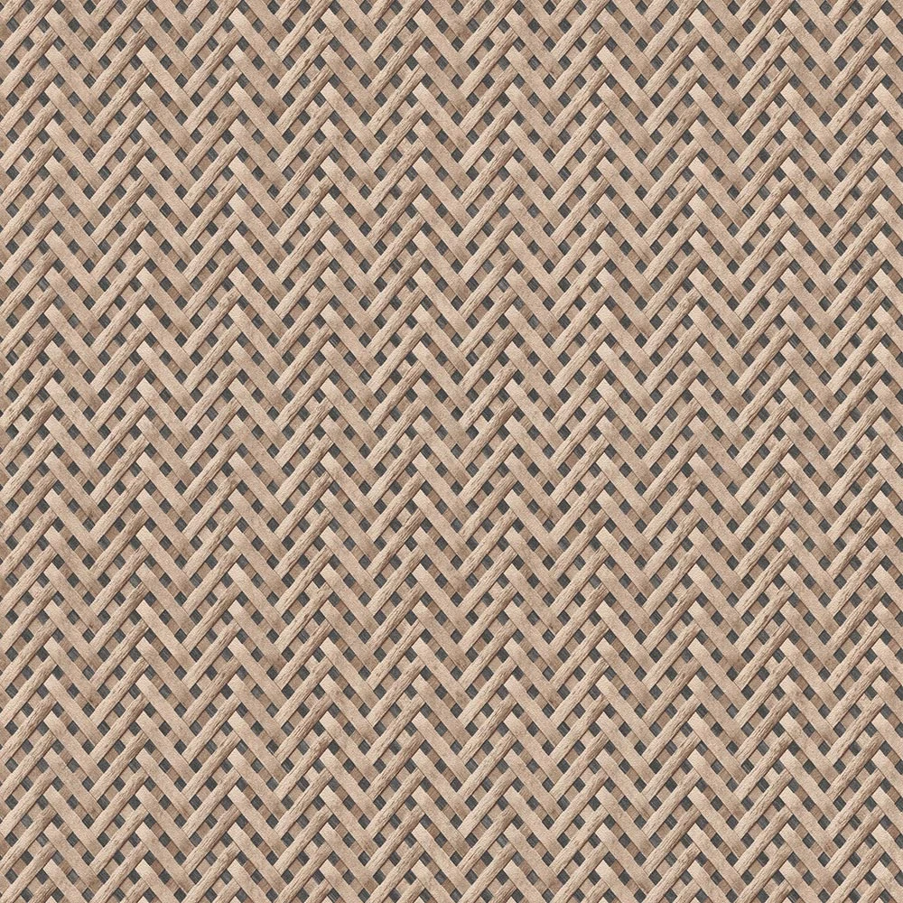 Tapete Vlies Rattan Holz Braun Anthrazit 10209-02 – Bild 4