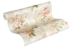 A.S. Creation Tapete Vlies Streifen Mit Blumen Creme-beige 30446-1