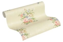 A.S. Creation Tapete Vlies Blumenstrauß Creme Grün Rosa 37225-1
