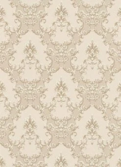 Vinyltapete Barock Textil Beige Creme Glanz 6376-14