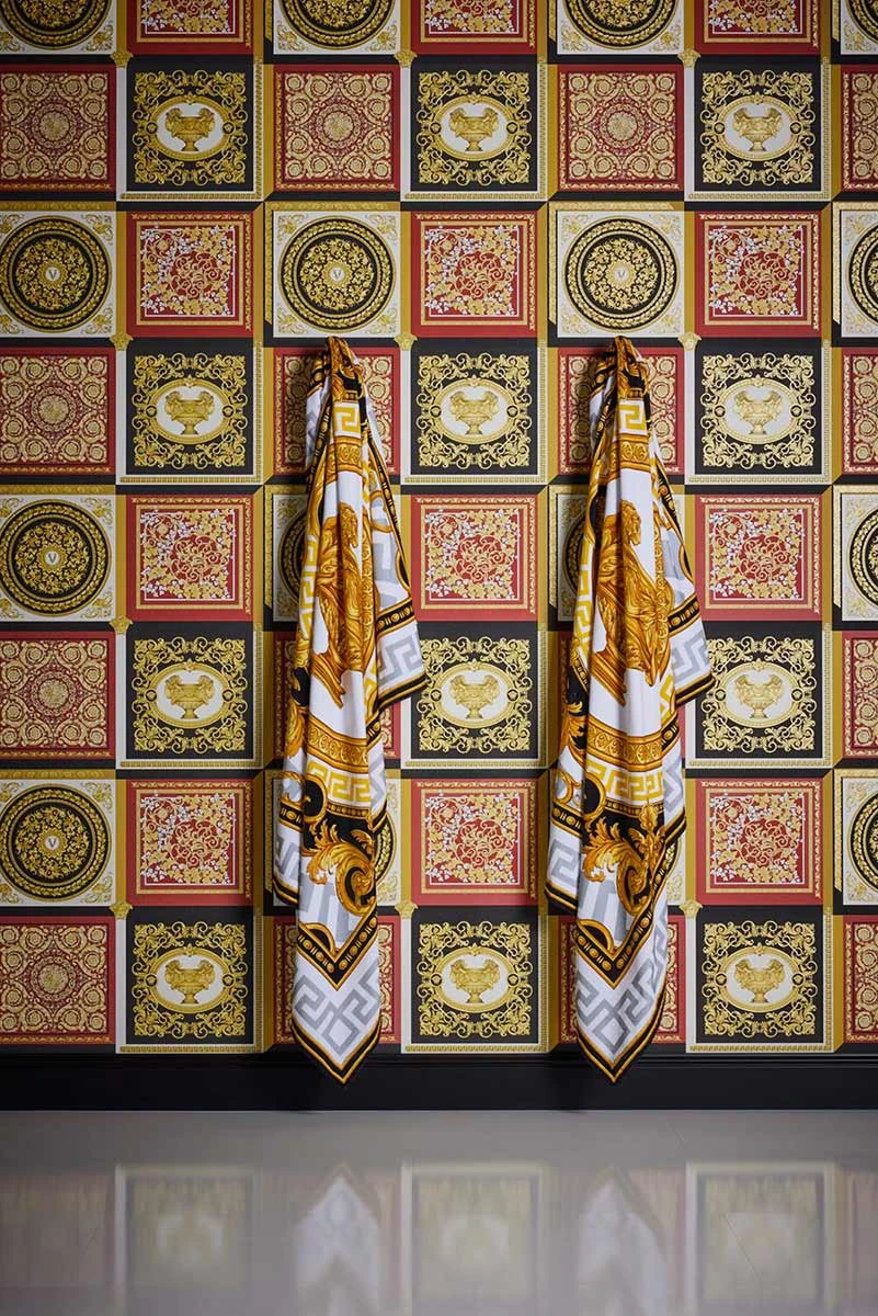 Versace Vliestapete 38704-6 Fliesen Optik Rot Schwarz â Bild 5