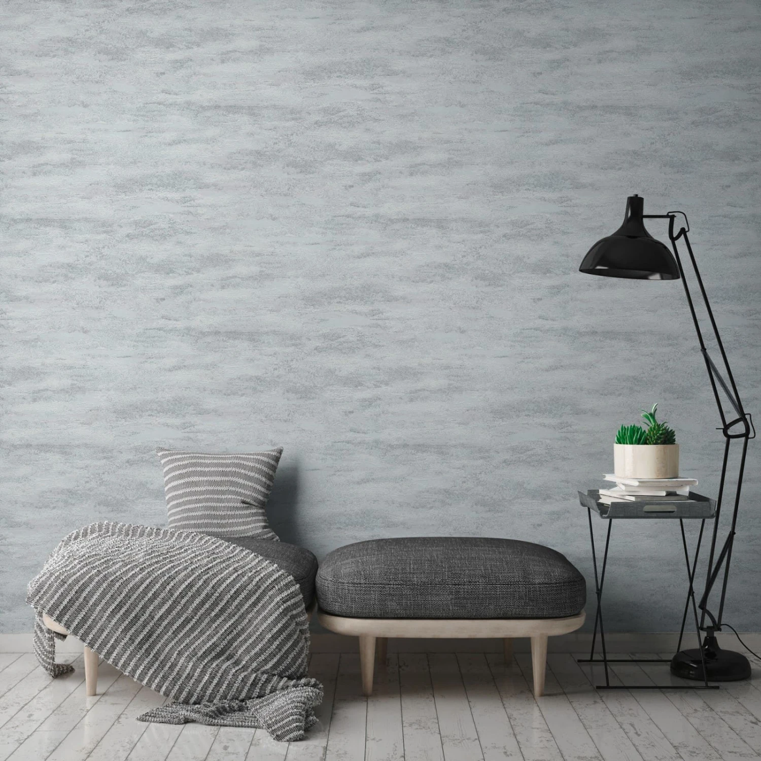 A.S. Creation Vliestapete Grau Silber Metallic Putz Optik 39041-3