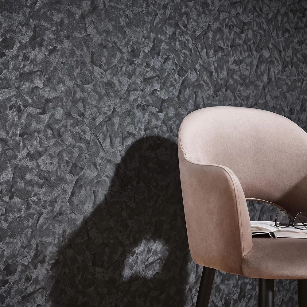 Vliestapete Elle 3D-Effekt Uni Schwarz Metallic 10329-15 – Bild 5