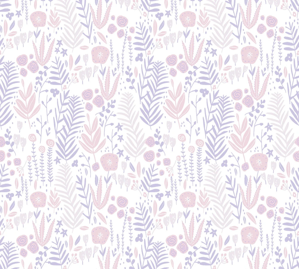 A.S. Creation Vliestapete Kinder Floral Blumen Lila Rosa Weiß 38118-1