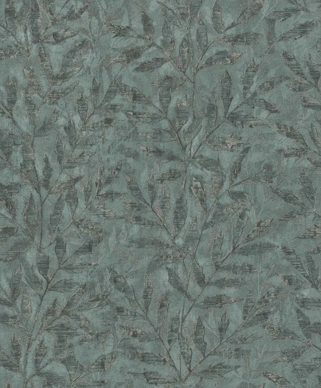 Rasch Vliestapete 315042 Blattmuster Grün Gold Metallic
