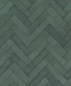 Rasch Vliestapete 499155 Backstein Optik Grün Petrol