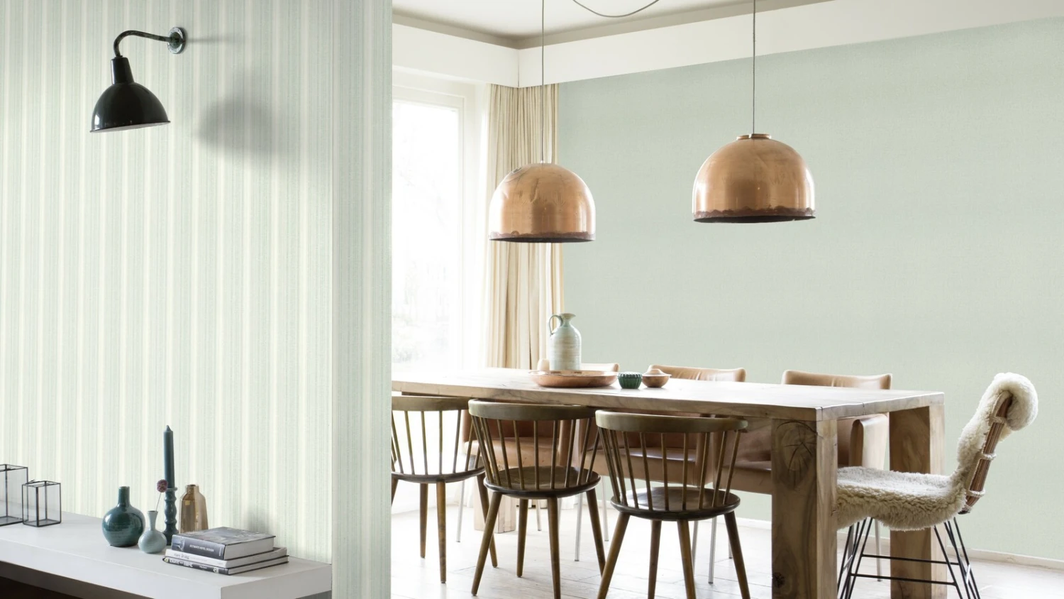 Vliestapete Rasch Weiß Grün Streifen 652123 – Bild 6