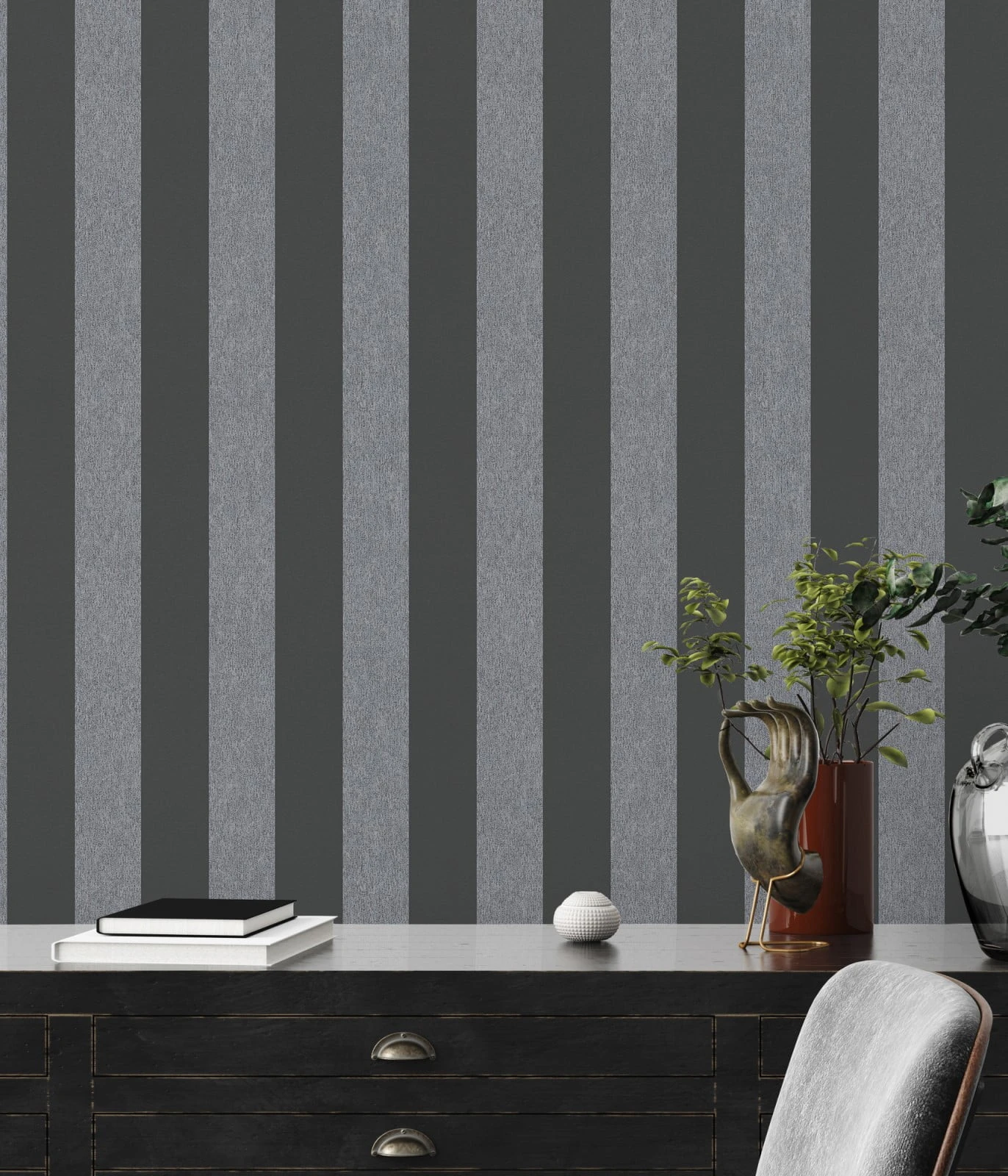 A.S. Creation Vliestapete Schwarz Grau Streifen Meliert 39029-4 – Bild 5